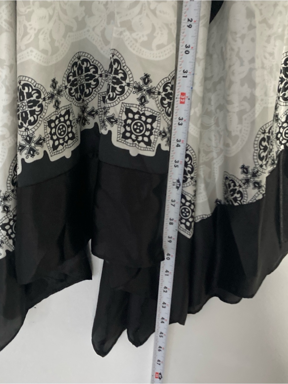 Signature by Sangria Black/Gray Dress Fit & Flare handkerchief hem sleeveless 8 - Picture 13 of 16